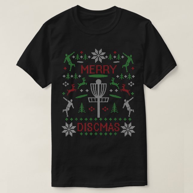 Merry Discmas Disc Golf Ugly Christmas Sweater Par (Design Front)