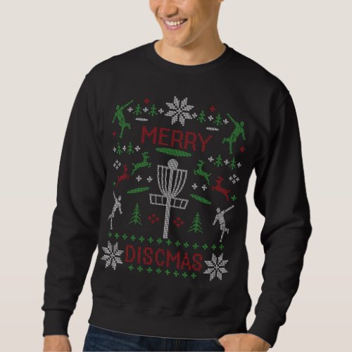 Merry Discmas Disc Golf Ugly Christmas Sweater Par