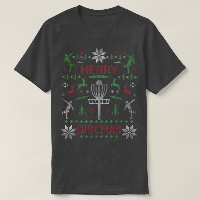 Merry Discmas Disc Golf Ugly Christmas Sweater Par (Design Front)