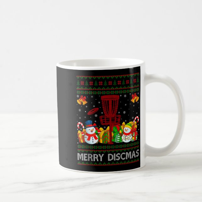 Merry Discmas Ugly Xmas Sweaters Funny Disc Golf C Coffee Mug (Right)