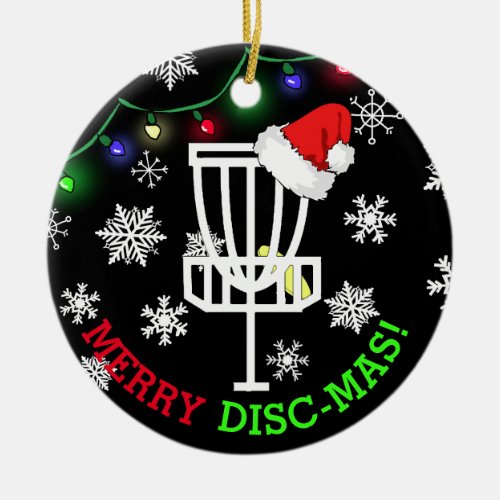 Merry Disk_Mas Funny Disk Golf Christmas Ceramic Ornament