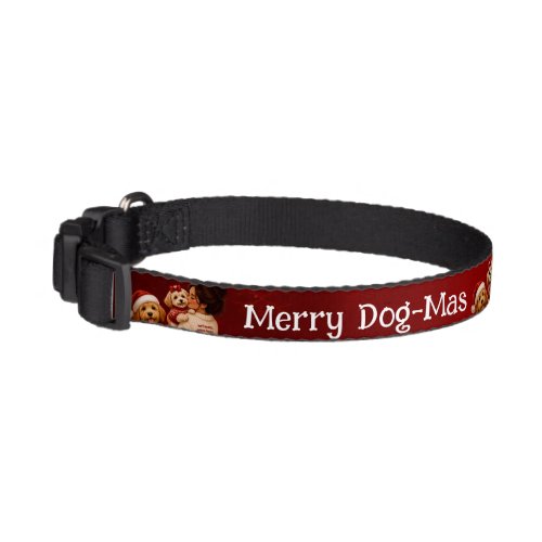 Merry Dog-Mas Cute Crimson Christmas  Dog Name  Pet Collar