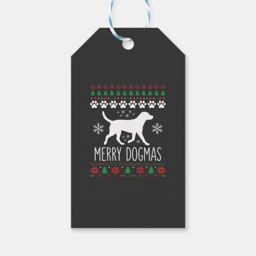 Merry Dogmas Christmas Dog Vector Gift Tags