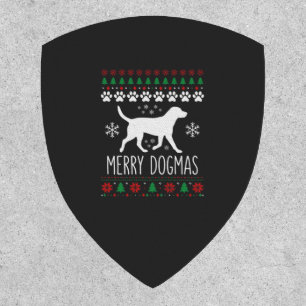 Merry Dogmas Christmas Dog Vector Patch