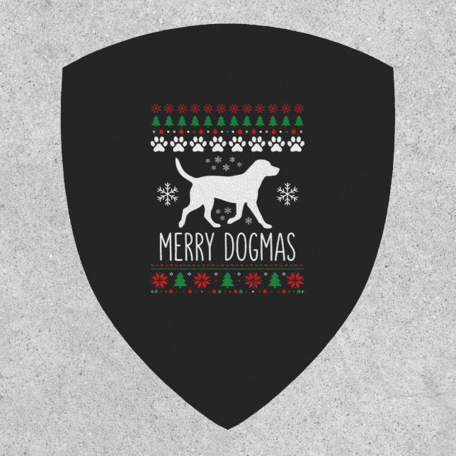 Merry Dogmas Christmas Dog Vector Patch (Front)