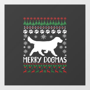 Merry Dogmas Dog Snowflake Ugly Christmas Sweater Floor Decals