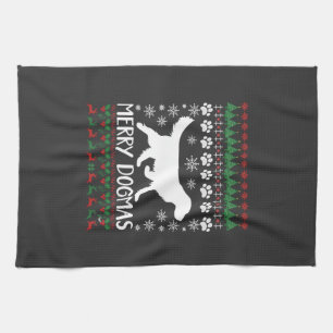 Merry Dogmas Dog Snowflake Ugly Christmas Sweater Kitchen Towel