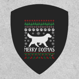 Merry Dogmas Dog Snowflake Ugly Christmas Sweater Patch