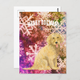 Merry Dogmas Golden Doodle Postcard