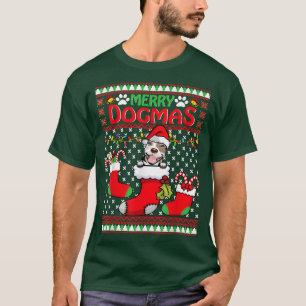 Merry Dogmas Pit Bull Dog Funny Ugly Christmas Xma T-Shirt