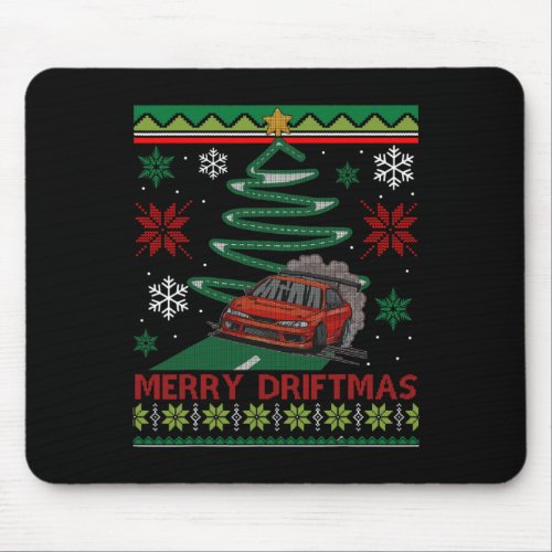 Merry Driftmas Street Racing Christmas Drifting Ca Mouse Pad