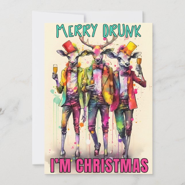 Merry Drunk Holiday Card (Front)
