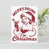 Merry Drunk I'm Christmas Cocktail Snarky Drinking