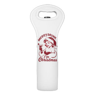 Merry Drunk I'm Christmas Cocktail Snarky Drinking Wine Bag