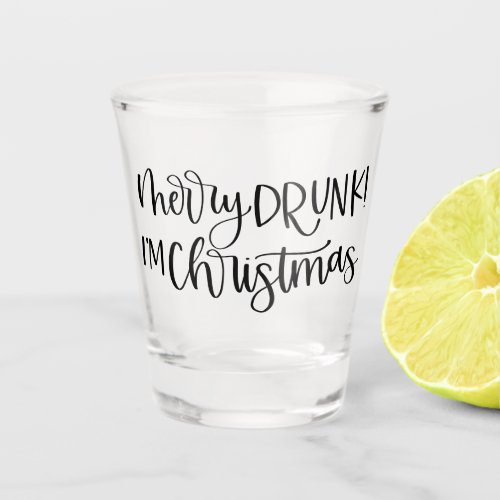 Merry Drunk Im Christmas  Funny Drinking Humor Shot Glass