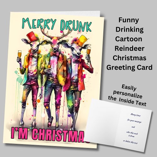Merry Drunk Im Christmas Funny Greeting Card