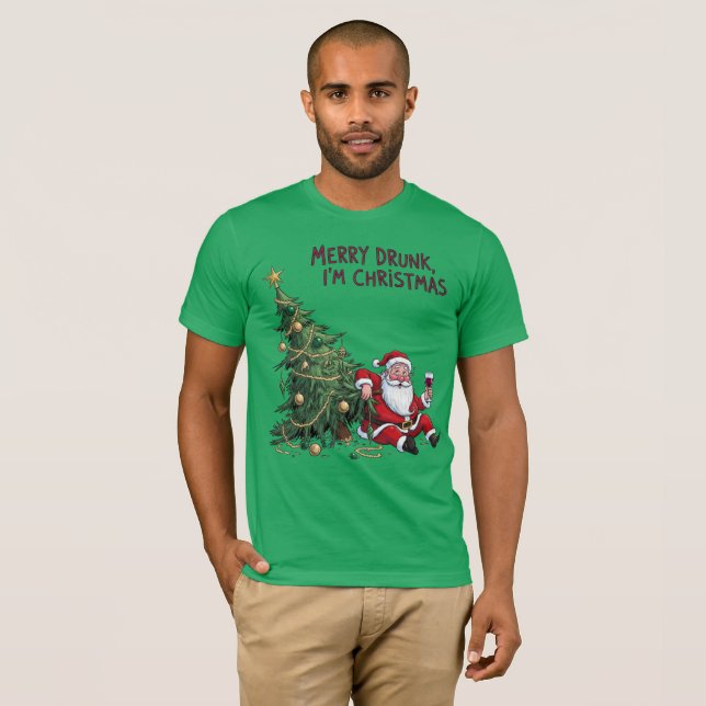 Merry Drunk, I'm Christmas Santa T-Shirt (Front Full)