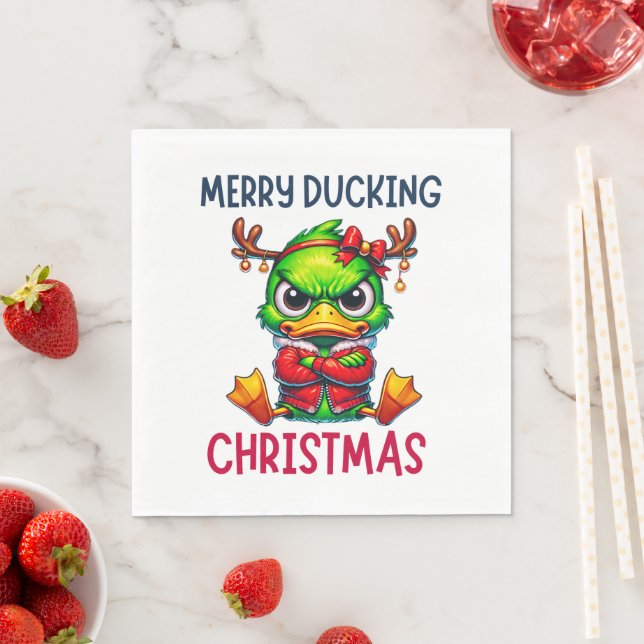 MERRY DUCKING CHRISTMAS NAPKINS (Insitu)