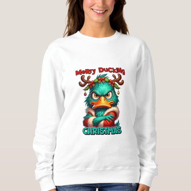 Merry Ducking Christmas Sweatshirt (Front)