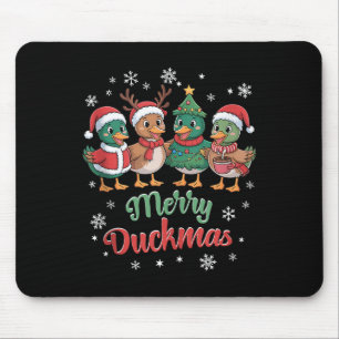 Merry Duckmas – Funny Christmas Ducks Holiday Desi Mouse Pad