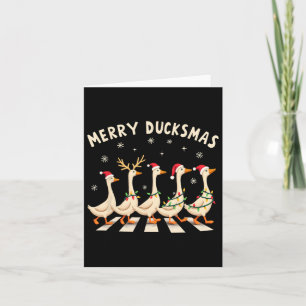 Merry Duckmas Funny Duck Christmas Santa Hat Xmas Card