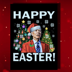 Merry Easter Funny Joe Biden Santa Christmas Holiday Card