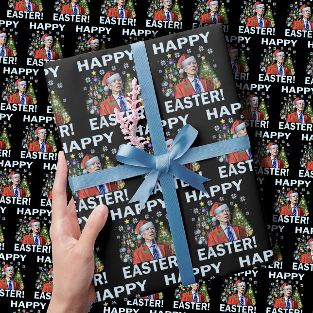 Merry Easter Funny Joe Biden Santa Christmas Wrapping Paper (Creator Uploaded)