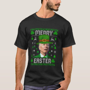Merry Easter St Patricks Day Joe Biden Hat Clover T-Shirt