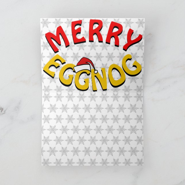Merry Eggnog Holidays – Christmas Wordplay Joke Holiday Card (Inside)