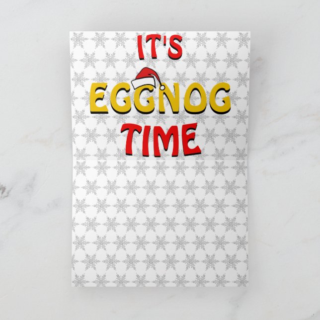 Merry Eggnog Holidays – Christmas Wordplay Joke Holiday Card (Inside)