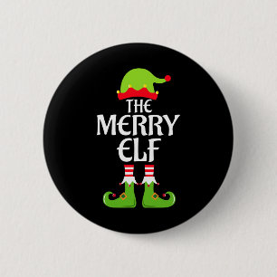 Merry Elf Matching Family Group Christmas Party Xm Button