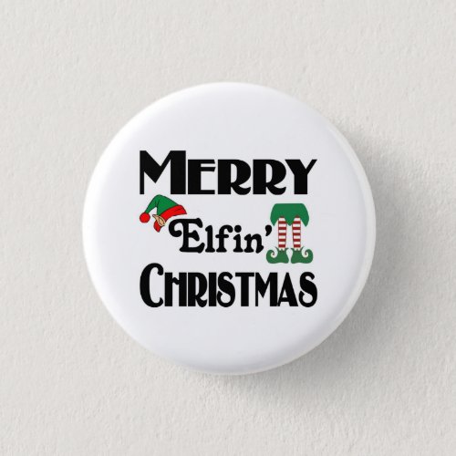 Merry Elfin Christmas Button