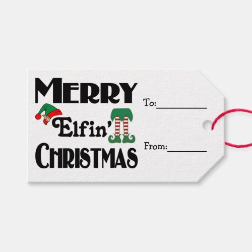 Merry Elfin Christmas Gift Tags