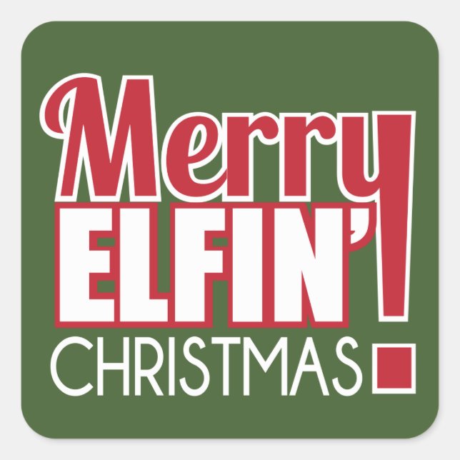 Merry Elfin Christmas Sticker (Front)