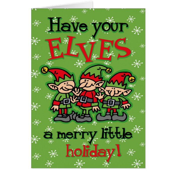 Merry Elves Christmas Card Zazzle