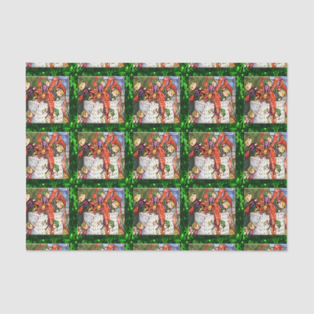 Merry Elves Wrapping Present 10lb Tissue Paper (Front)