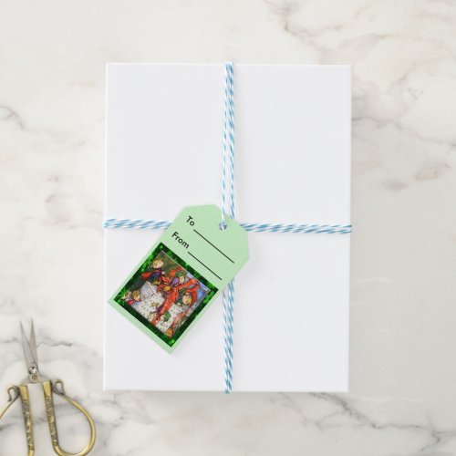 Merry Elves Wrapping Present Gift Tags