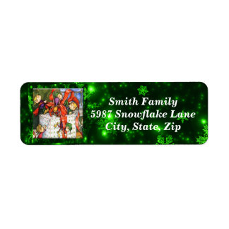 Merry Elves Wrapping Present Return Address Labels
