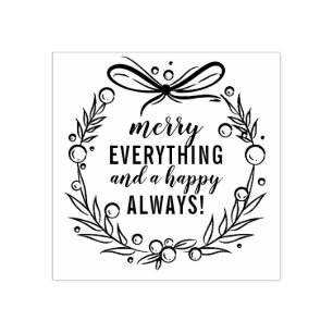 Merry Everything & A Happy Always Fun Holiday Rubber Stamp