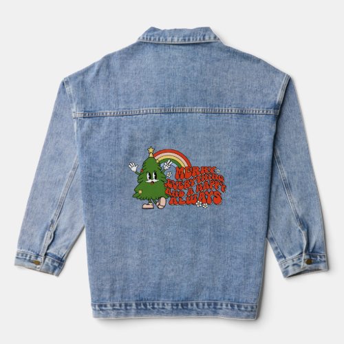 Merry Everything and a Happy Always Retro Christma Denim Jacket