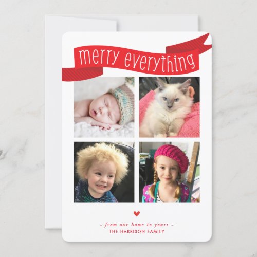 MERRY EVERYTHING BANNER 4 photo instagram squares Holiday Card