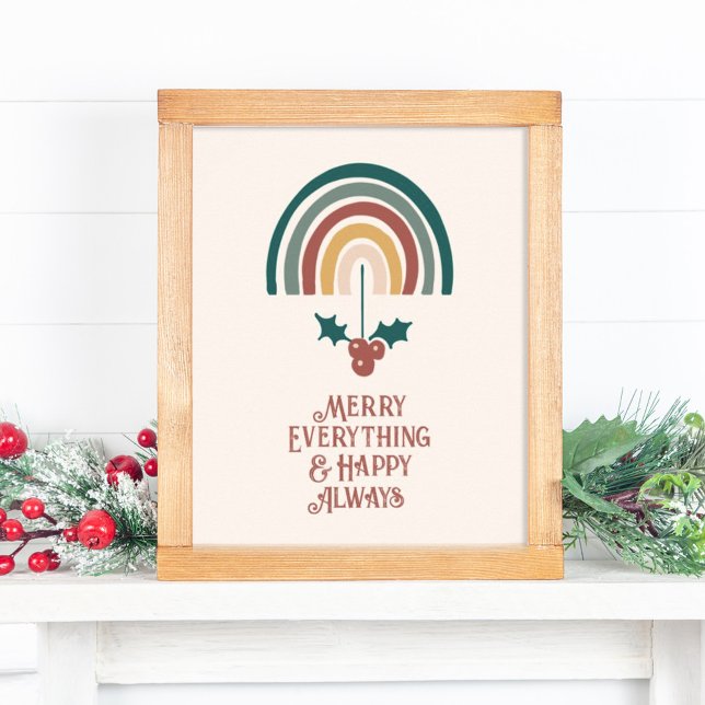Merry Everything Boho Christmas Rainbow Poster (Creator Uploaded)