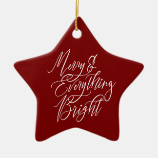 Merry & Everything Bright Red Ceramic Ornament