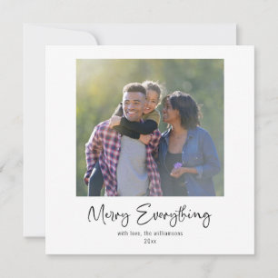 Merry Everything Calligraphy Custom Photo QR Code Holiday Card