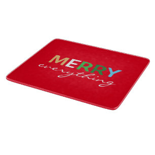 "Merry Everything" Christmas Glass Cutting Board
