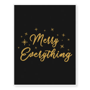Merry Everything Christmas Holiday Season Gifts Temporary Tattoos