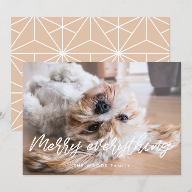 Merry Everything Christmas Modern Photo Holiday Card (Front/Back)