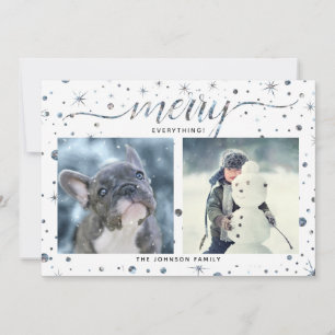 MERRY Everything Color Matching 2-Photo Holiday Card