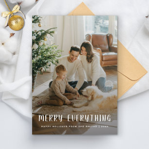 Merry Everything Cozy Family Photo Christmas Holiday Card