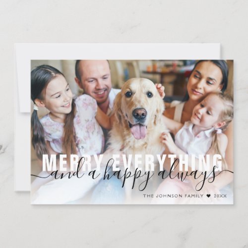 Merry Everything Family Gold Foil Christmas Holiday Card